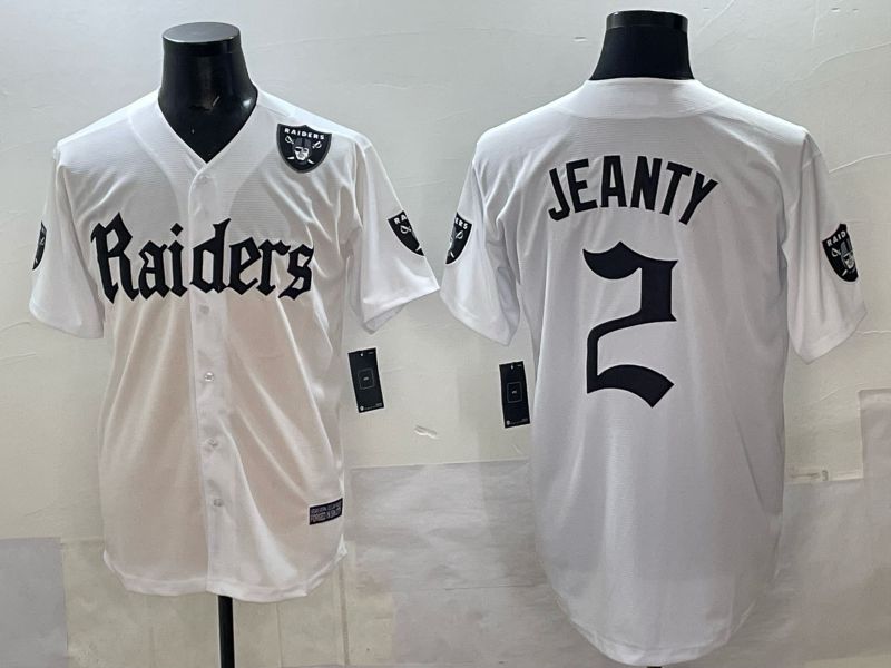 Men 2025 Oakland Raiders 2 Jeanty white 6th generation Joint Name Nike Limited NFL Jersey style 010